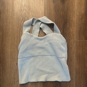 Light Green Ribbed Knit Tank Top